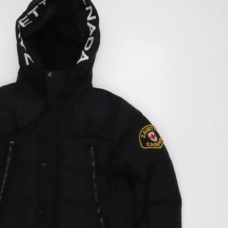 Zavetti Canada Boys Black M Puffer Jacket Hooded Winter Coat