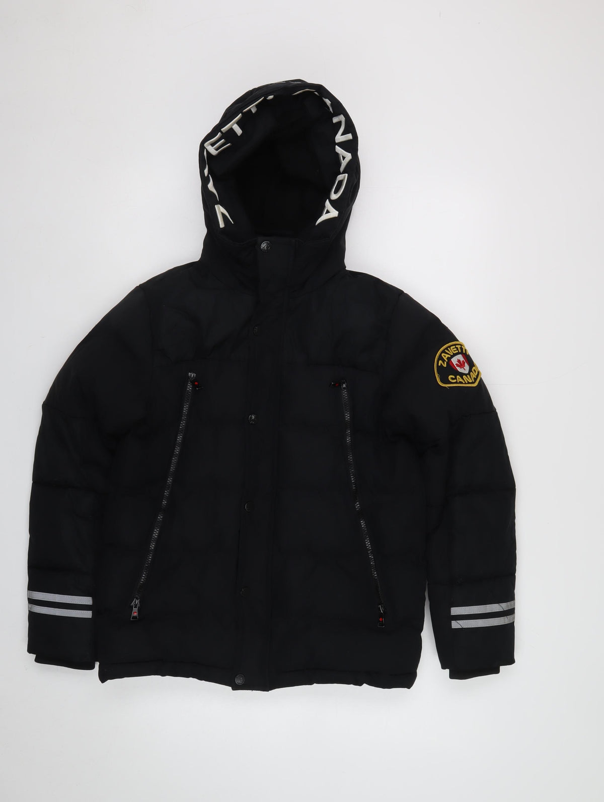 Zavetti Canada Boys Black M Puffer Jacket Hooded Winter Coat