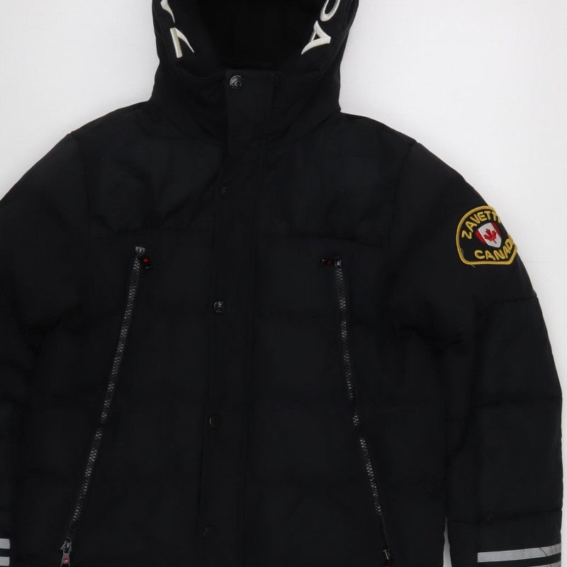 Zavetti Canada Boys Black M Puffer Jacket Hooded Winter Coat