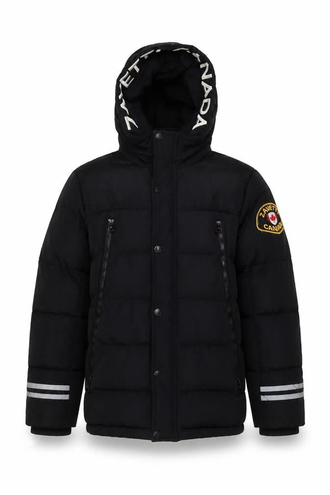 Zavetti Canada Boys Black M Puffer Jacket Hooded Winter Coat
