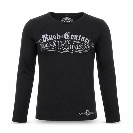 Rush Men’s Black S Long Sleeve Rock Skull Graphic T-Shirt