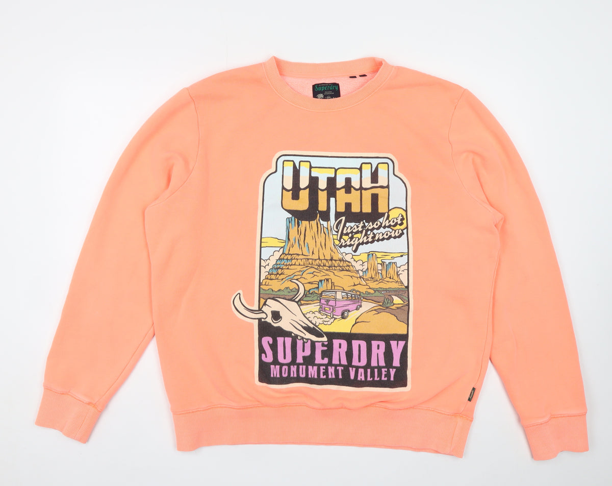Superdry Men’s Orange 2XL Graphic Monument Valley Sweatshirt