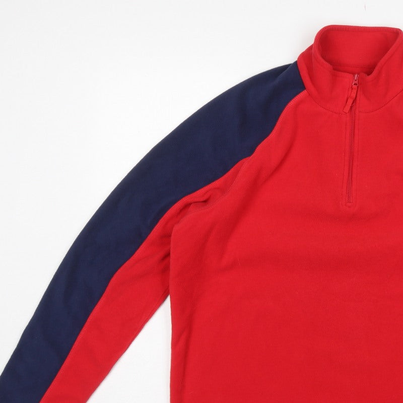 Mountain Warehouse Men’s Red Navy L 1/4 Zip Fleece Sweatshirt
