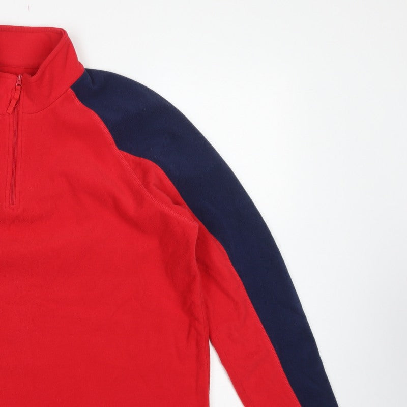 Mountain Warehouse Men’s Red Navy L 1/4 Zip Fleece Sweatshirt
