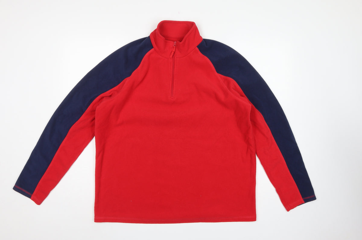 Mountain Warehouse Men’s Red Navy L 1/4 Zip Fleece Sweatshirt
