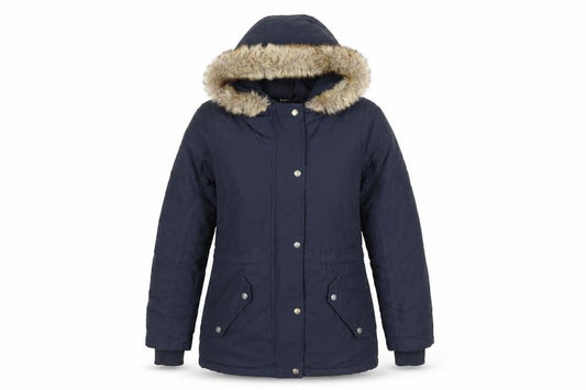 Bench Women’s Navy XS Parka Coat Hooded Faux Fur Trim Padded