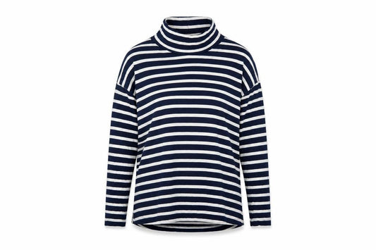 Marks and Spencer Women’s Navy Stripe Roll Neck Tunic Top UK 22