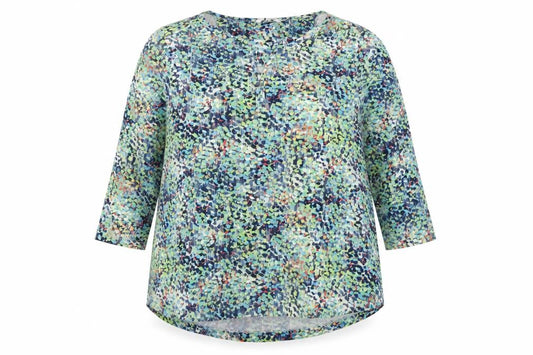 Dash Women Multicoloured UK 18 Geometric Cotton 3/4 Sleeve Tunic Top