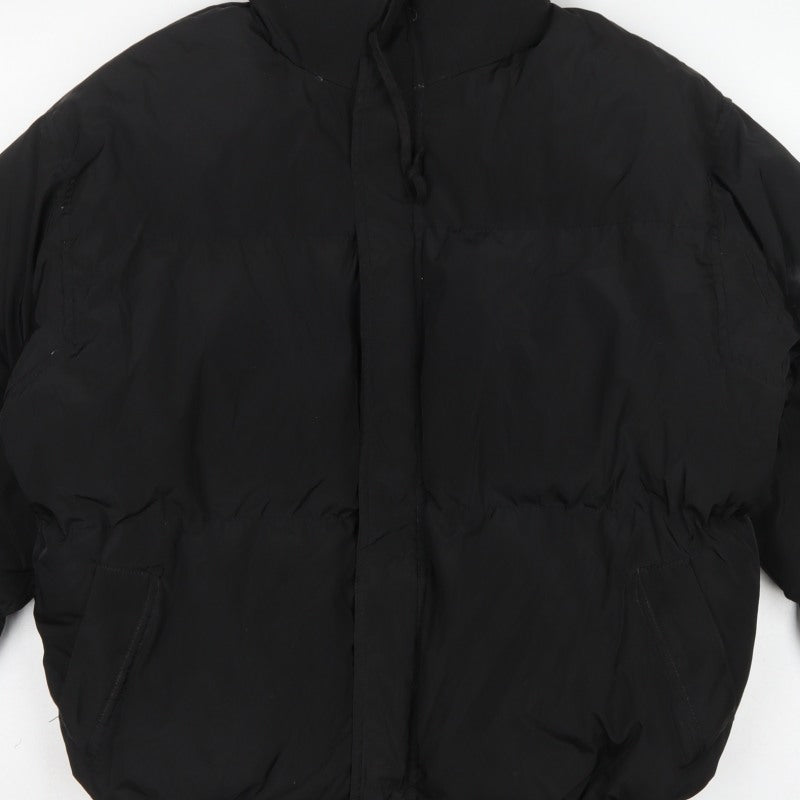 Essentials Men’s Black M Puffer Jacket Logo Zip Insulated