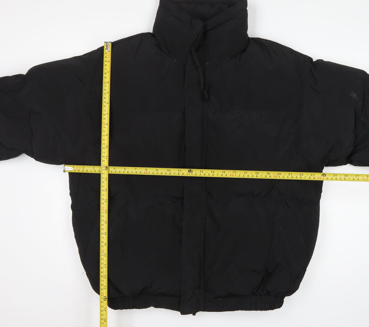 Essentials Men’s Black M Puffer Jacket Logo Zip Insulated