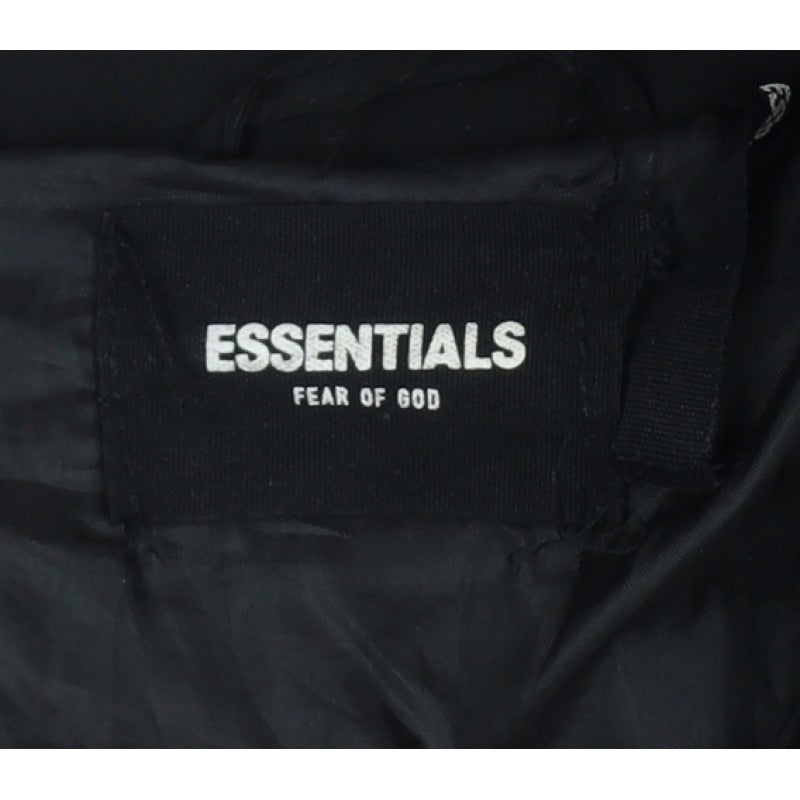 Essentials Men’s Black M Puffer Jacket Logo Zip Insulated