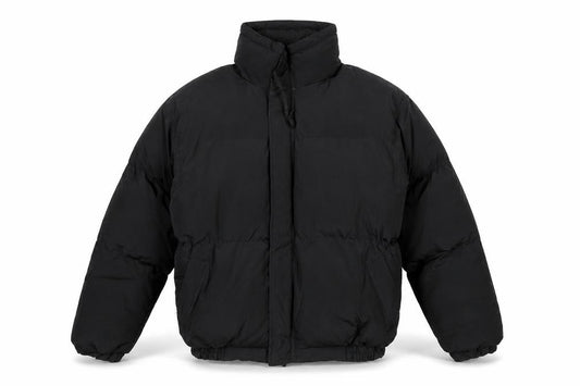 Essentials Men’s Black M Puffer Jacket Logo Zip Insulated
