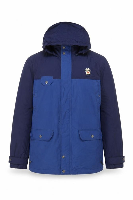 Raging Bull Men’s Blue Large Hooded Parka Jacket Nylon Cotton