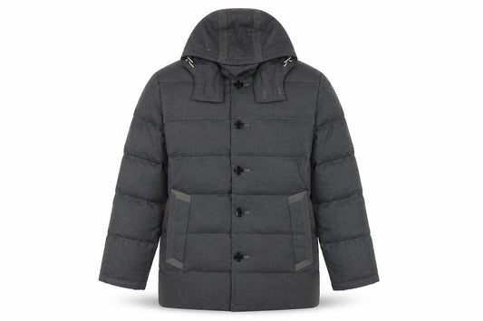The Shop TK Mixprice Men's Grey L Hooded Padded Parka Coat