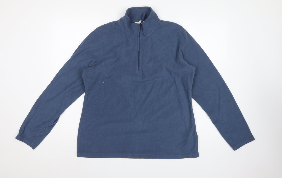 Mountain Warehouse Men's Blue L Fleece 1/4 Zip Pullover Sweatshirt