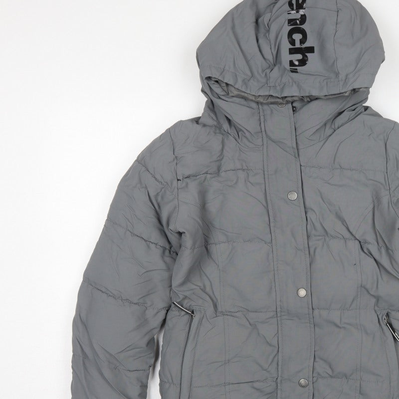 Bench Women’s Grey Size S Hooded Quilted Puffer Jacket