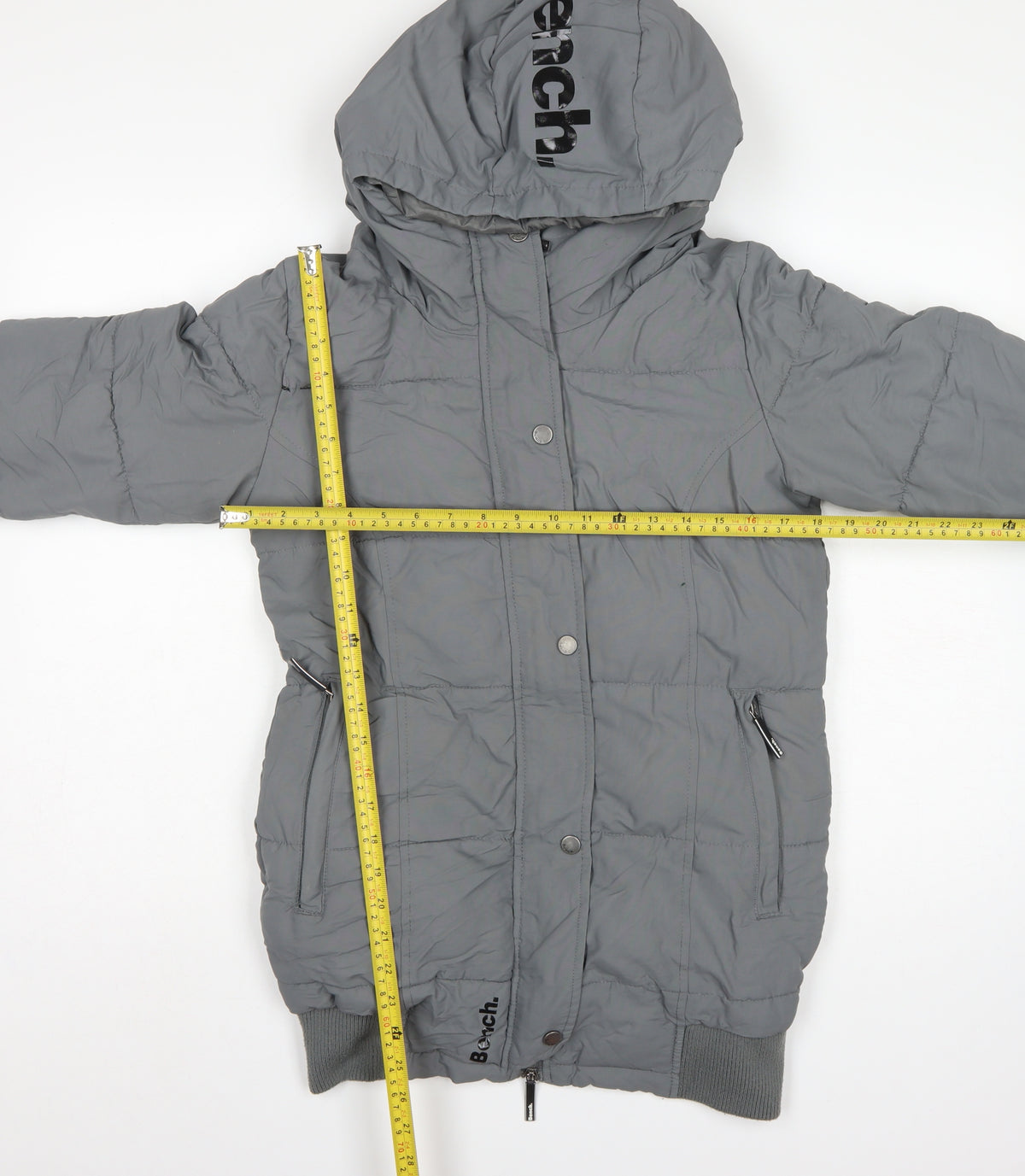 Bench Women’s Grey Size S Hooded Quilted Puffer Jacket