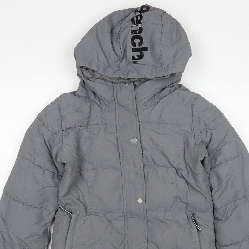 Bench Women’s Grey Size S Hooded Quilted Puffer Jacket