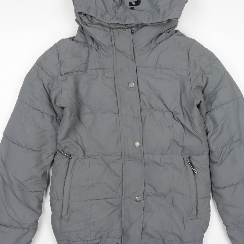 Bench Women’s Grey Size S Hooded Quilted Puffer Jacket