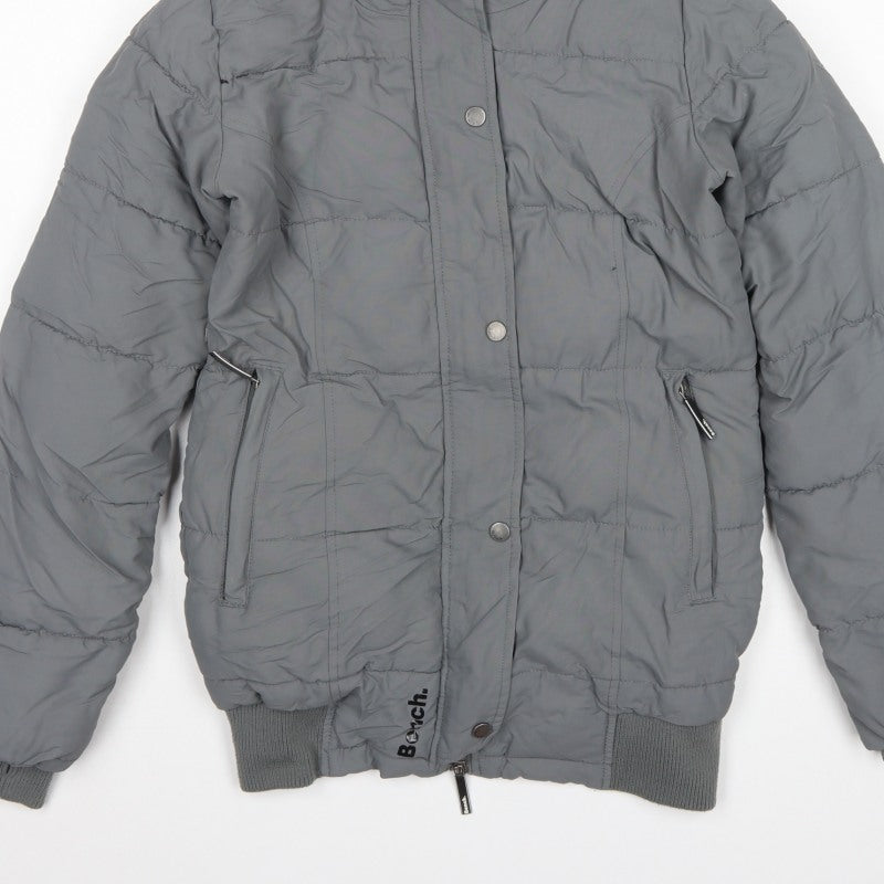Bench Women’s Grey Size S Hooded Quilted Puffer Jacket