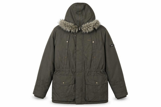 Kickers Men’s Green M Hooded Faux Fur Trim Winter Parka Coat