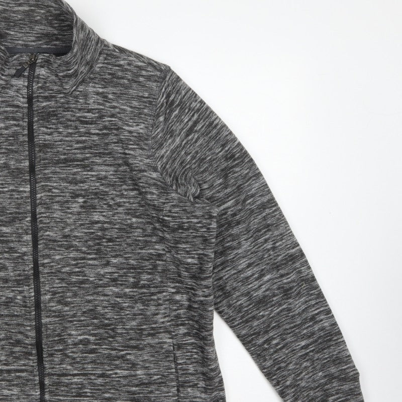 Bonmarché Women Grey Marl L Full Zip Fleece Jacket Pockets