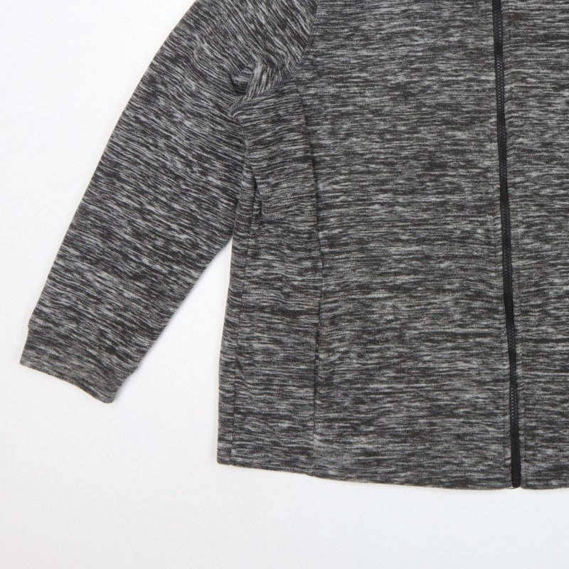 Bonmarché Women Grey Marl L Full Zip Fleece Jacket Pockets