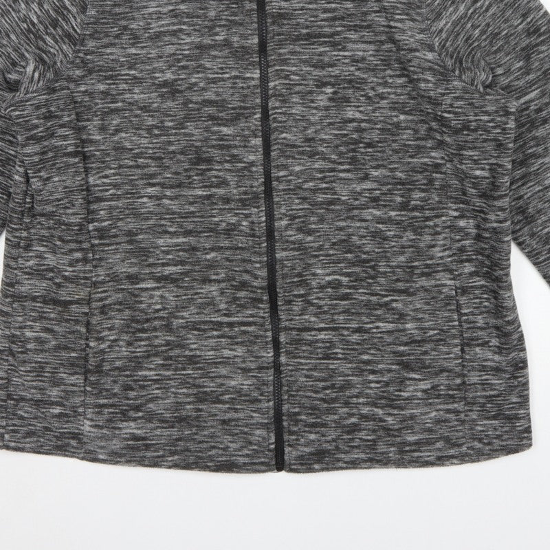 Bonmarché Women Grey Marl L Full Zip Fleece Jacket Pockets