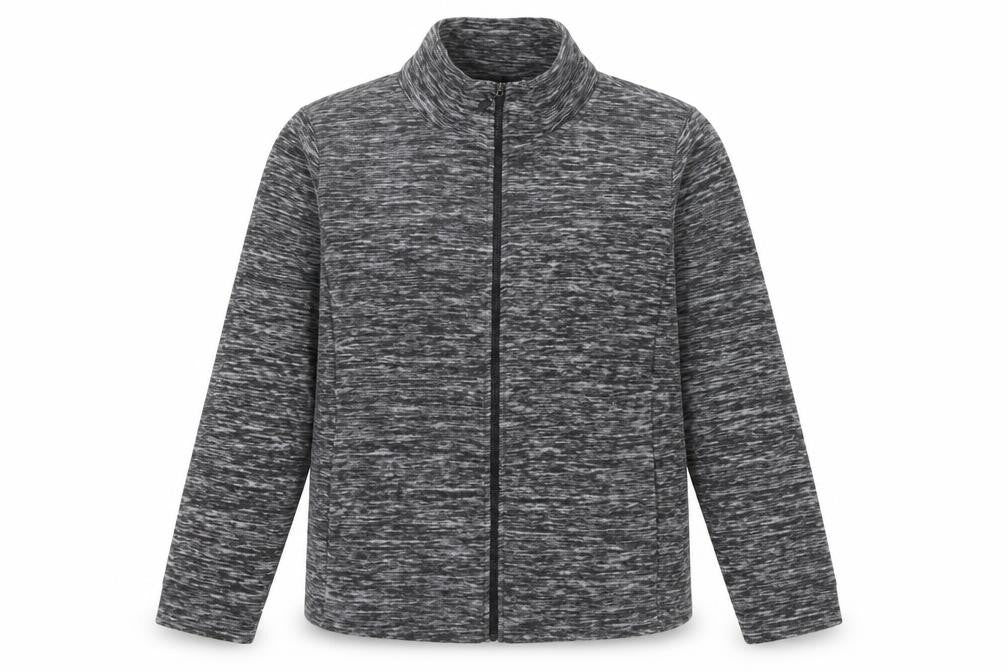 Bonmarché Women Grey Marl L Full Zip Fleece Jacket Pockets
