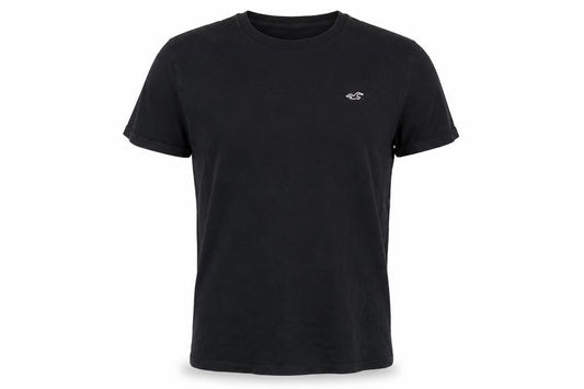 Hollister Mens Black XL Crew Neck Logo Cotton T-Shirt