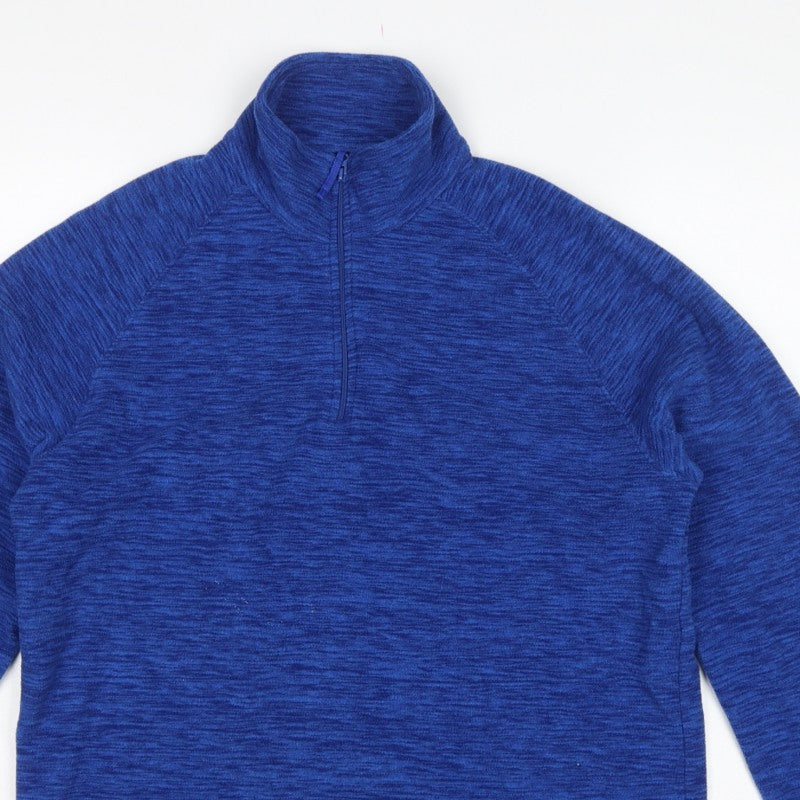 Mountain Warehouse Men’s Blue S 1/4 Zip Fleece Pullover Sweatshirt