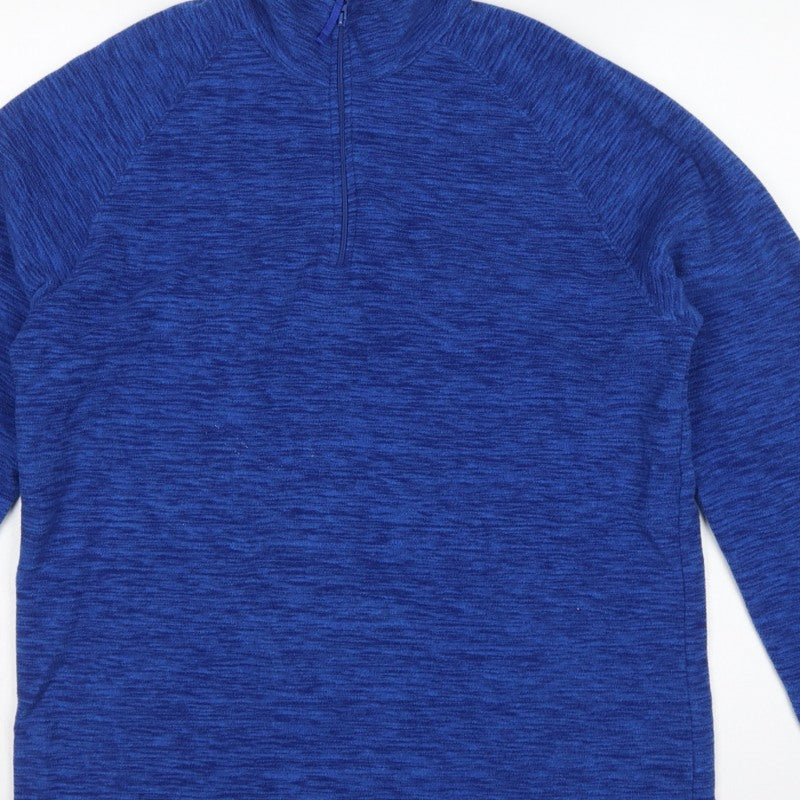 Mountain Warehouse Men’s Blue S 1/4 Zip Fleece Pullover Sweatshirt
