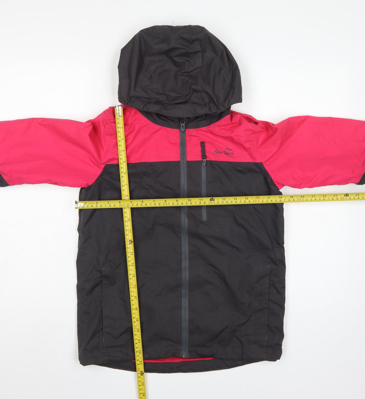 Peter Storm Girls Pink Black 11-12 Hooded Basic Jacket Outdoor