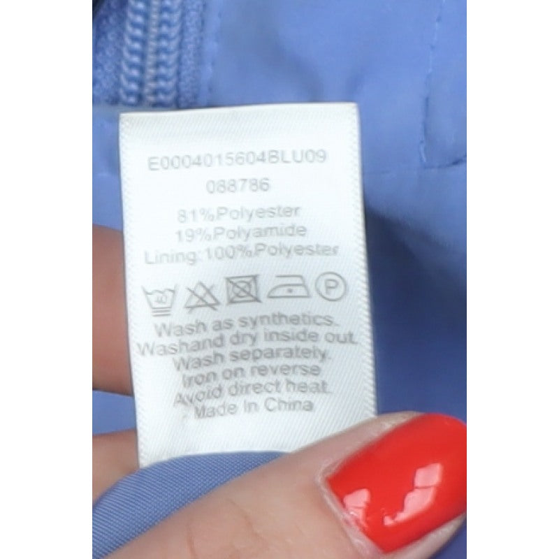 BM Collection Women's Blue L Hooded Parka Long Coat Pockets