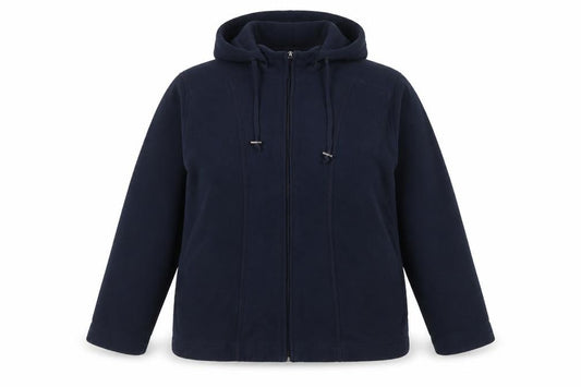 Izabel Women’s Navy Blue Hooded Fleece Zip Jacket Size 18