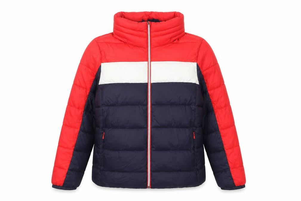 Marks and Spencer Women's UK 14 Red Navy Puffer Jacket Full Zip
