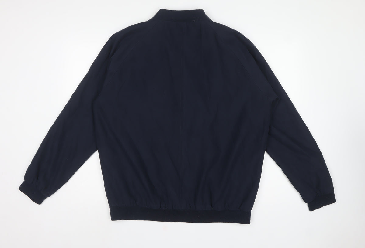 Lincoln Men's Navy L Bomber Jacket Full Zip Lined Casual