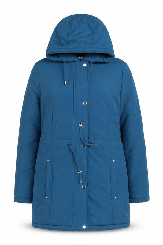 Love Coats Women’s Blue Hooded Padded Parka Coat UK 14