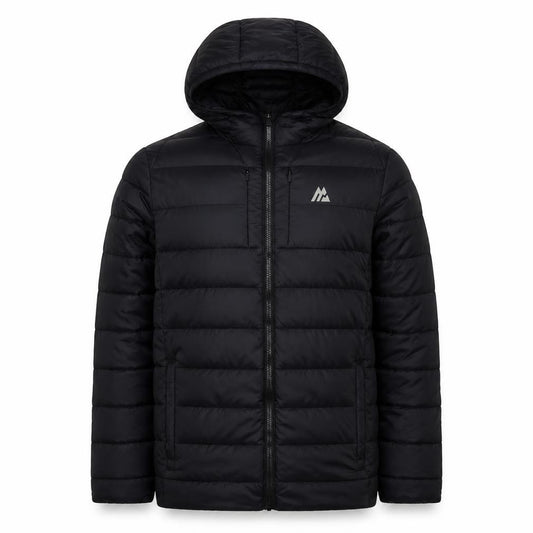 Montirex Boys Black XL Hooded Puffer Jacket Quilted Full Zip