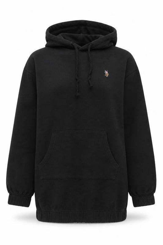 U.S. Polo Assn Women’s Black S Pullover Hoodie Logo Pocket