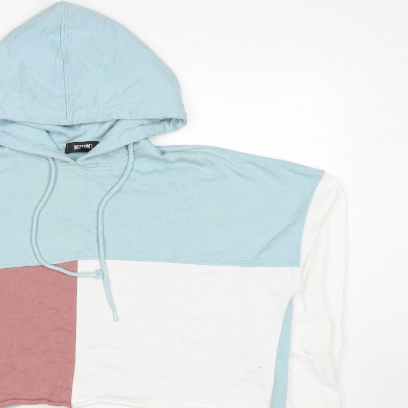 Missguided Women’s UK 8 Multicolour Colourblock Cropped Pullover Hoodie