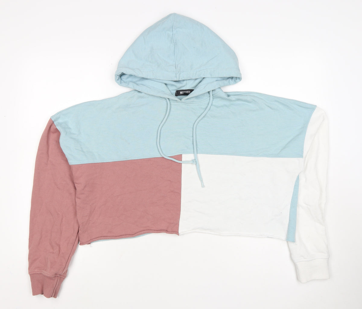 Missguided Women’s UK 8 Multicolour Colourblock Cropped Pullover Hoodie