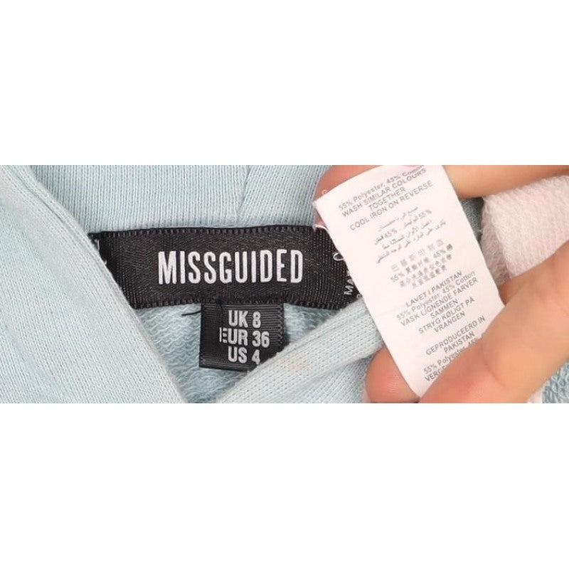 Missguided Women’s UK 8 Multicolour Colourblock Cropped Pullover Hoodie