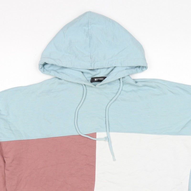 Missguided Women’s UK 8 Multicolour Colourblock Cropped Pullover Hoodie
