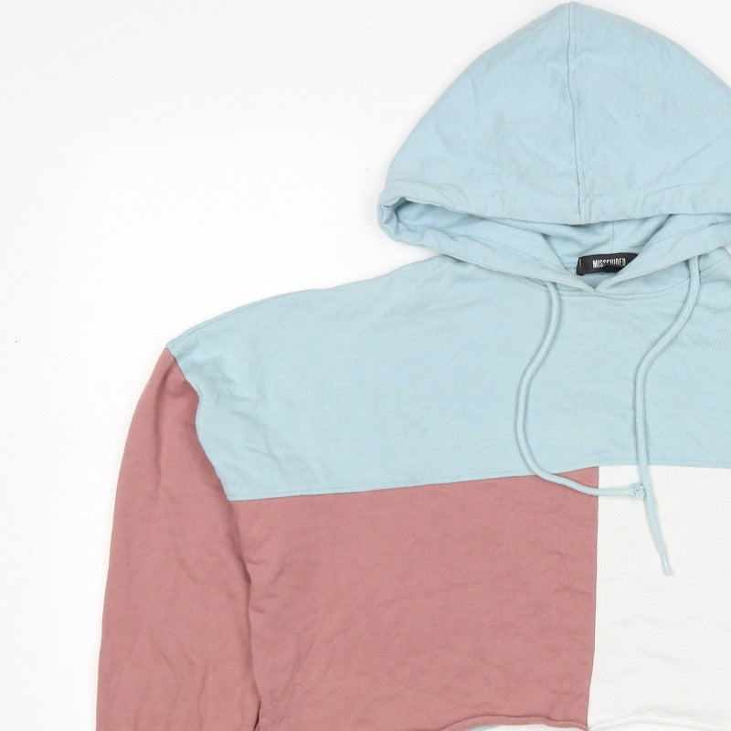Missguided Women’s UK 8 Multicolour Colourblock Cropped Pullover Hoodie
