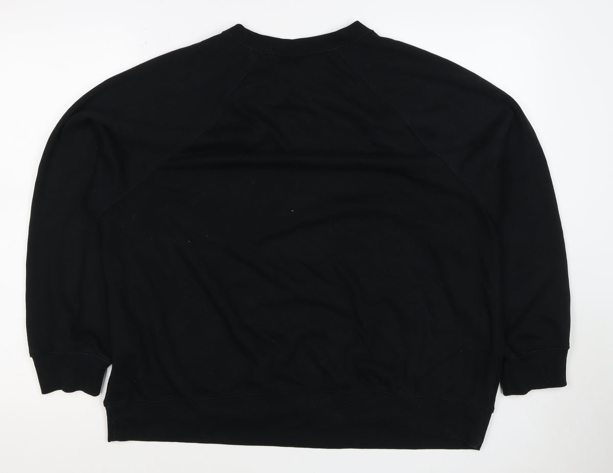 Old Navy Women’s Black M Crew Neck Raglan Pullover Sweatshirt