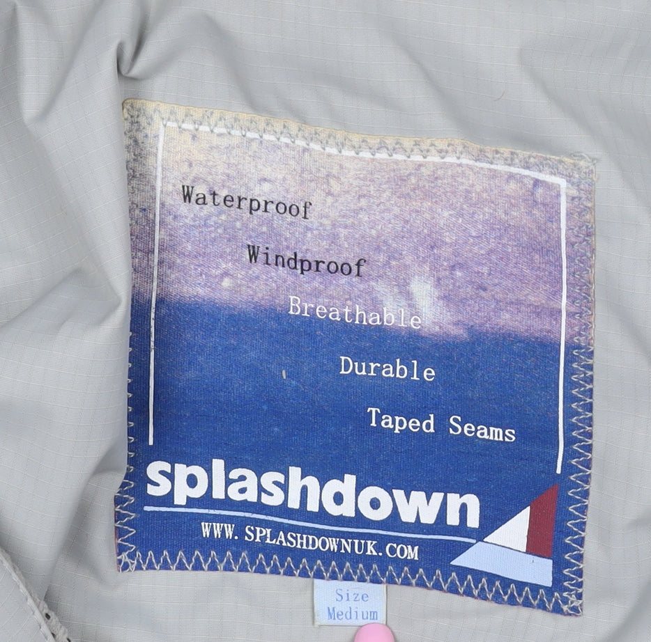 Splashdown Men Grey Blue M Waterproof Hooded Ski Rain Jacket