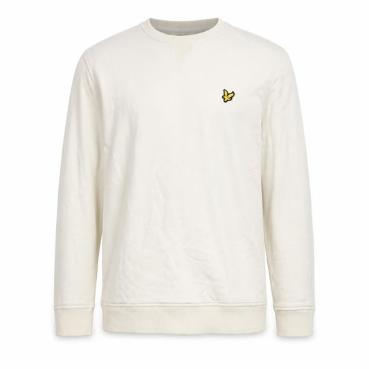 Lyle & Scott Men's Ivory XL Embroidered Eagle Crew Neck Sweatshirt
