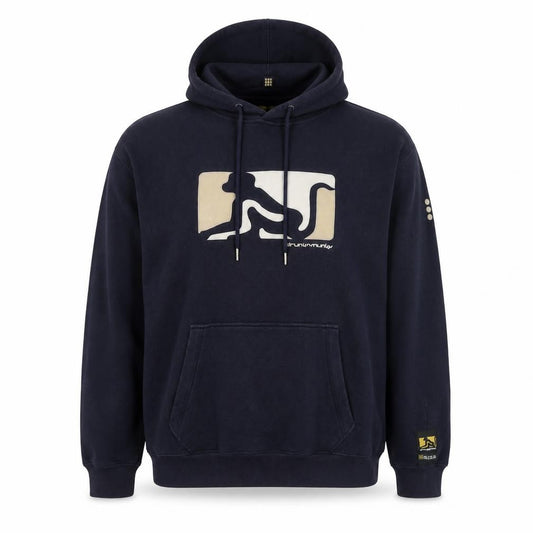 Drunknmunky Men’s Blue L Pullover Graphic Logo Hoodie