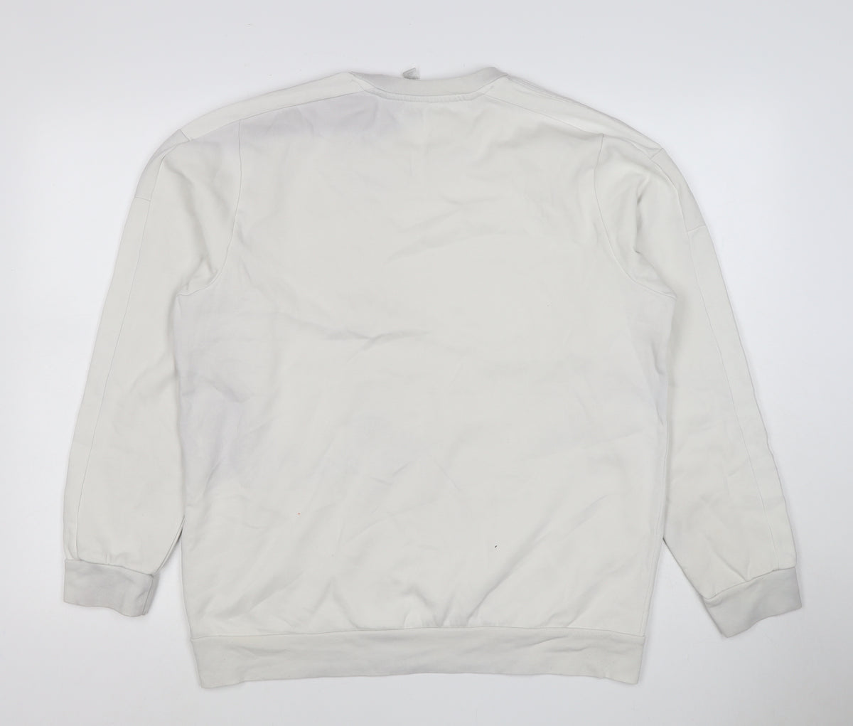 Adidas Men’s White M 3-Stripes Crew Neck Pullover Sweatshirt
